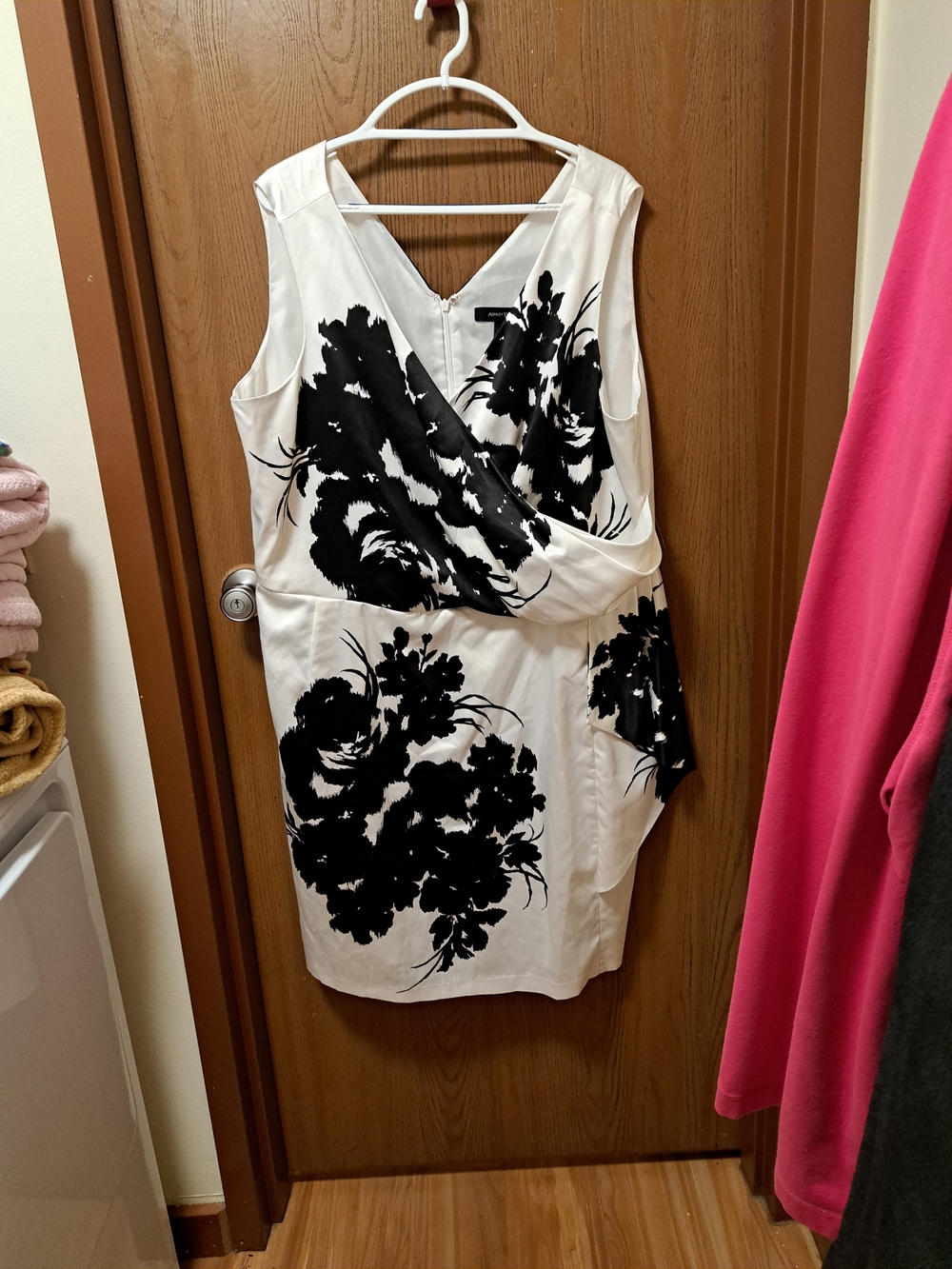 Ashley Stewart Black and White Floral Print Dress